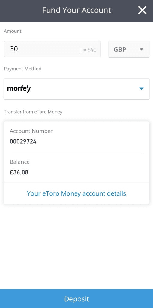 How to Add Funds to Your eToro Account